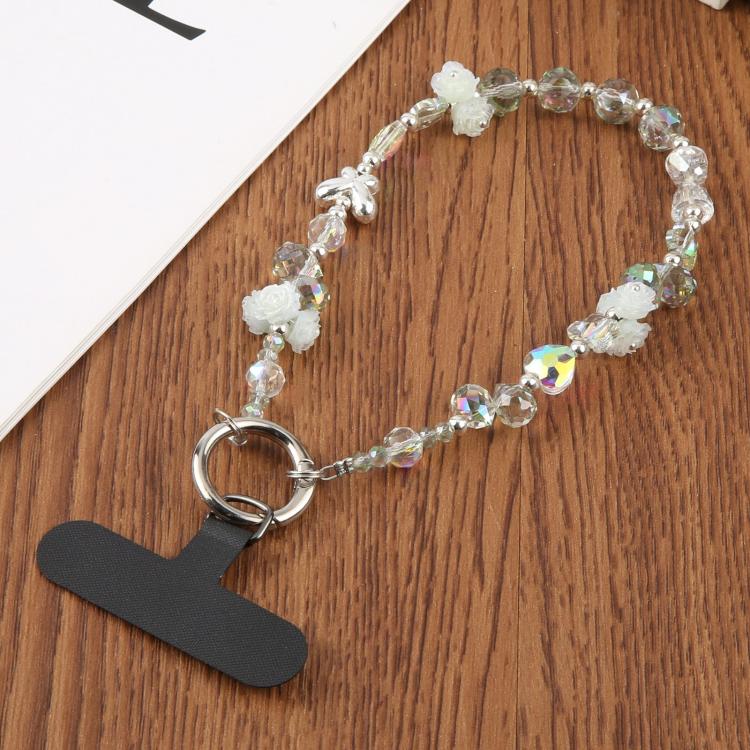 Rose Bead Chain Phone Anti-lost Short Lanyard