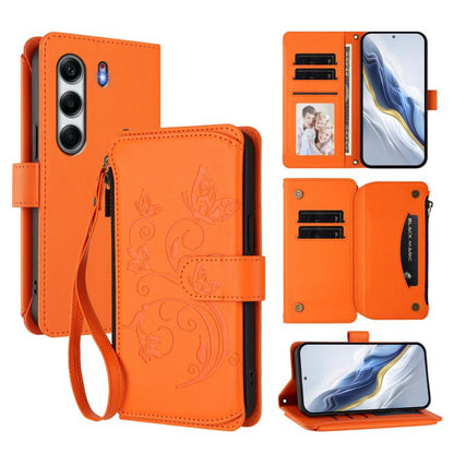 Butterfly Love Flower Multi-card Zipper Wallet Leather Phone Case, For Tecno Camon 50 Pro 4G, For Tecno Camon 50 4G, For Tecno Spark Slim 5G, For Tecno Camon 40 Pro 4G, For Tecno Spark 40 4G, For Tecno Pova 7 4G, For Tecno Spark GO 2025 / 1S           ...