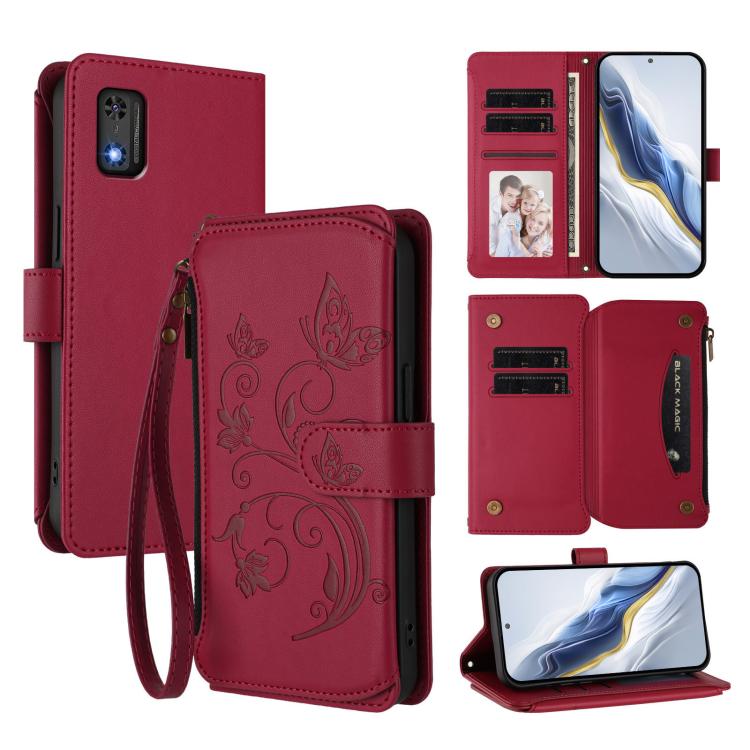 Butterfly Love Flower Multi-card Zipper Wallet Leather Phone Case, For Tecno Spark 30 Pro 4G, For Tecno Spark 30 5G / Pova 6 Neo 5G, For Tecno Spark 30 4G, For Tecno Spark GO 5G 2025 / Hot 60i 4G, For Tecno Spark 30C 4G, For Tecno Spark 20 Pro 5G      ...