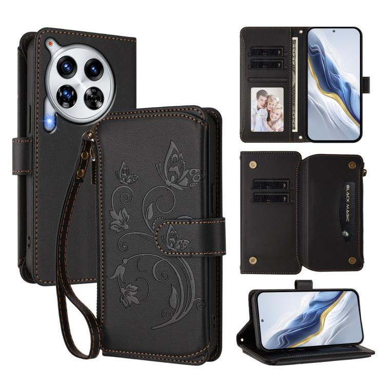 Butterfly Love Flower Multi-card Zipper Wallet Leather Phone Case, For Tecno Spark 30 Pro 4G, For Tecno Spark 30 5G / Pova 6 Neo 5G, For Tecno Spark 30 4G, For Tecno Spark GO 5G 2025 / Hot 60i 4G, For Tecno Spark 30C 4G, For Tecno Spark 20 Pro 5G      ...