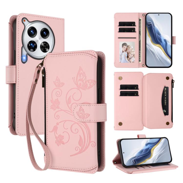 Butterfly Love Flower Multi-card Zipper Wallet Leather Phone Case, For Tecno Spark 30 Pro 4G, For Tecno Spark 30 5G / Pova 6 Neo 5G, For Tecno Spark 30 4G, For Tecno Spark GO 5G 2025 / Hot 60i 4G, For Tecno Spark 30C 4G, For Tecno Spark 20 Pro 5G      ...