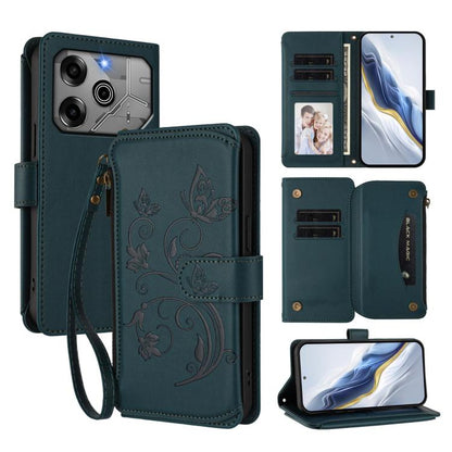 Butterfly Love Flower Multi-card Zipper Wallet Leather Phone Case, For Tecno Spark 30 Pro 4G, For Tecno Spark 30 5G / Pova 6 Neo 5G, For Tecno Spark 30 4G, For Tecno Spark GO 5G 2025 / Hot 60i 4G, For Tecno Spark 30C 4G, For Tecno Spark 20 Pro 5G      ...