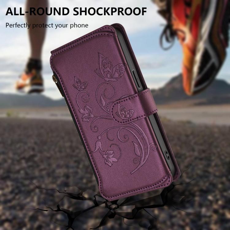 Butterfly Love Flower Multi-card Zipper Wallet Leather Phone Case, For Tecno Camon 30 4G / 5G, For Tecno Spark 20 Pro+ 4G, For Tecno Spark GO 2024 4G / 20 4G, For Tecno Pova 5 Pro 5G, For Tecno Pova Neo 3, For Tecno Pova 5, For Tecno Camon 20 Premier 5...