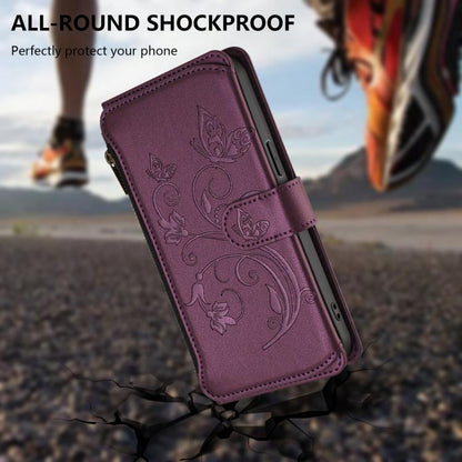 Butterfly Love Flower Multi-card Zipper Wallet Leather Phone Case, For Tecno Camon 30 4G / 5G, For Tecno Spark 20 Pro+ 4G, For Tecno Spark GO 2024 4G / 20 4G, For Tecno Pova 5 Pro 5G, For Tecno Pova Neo 3, For Tecno Pova 5, For Tecno Camon 20 Premier 5...