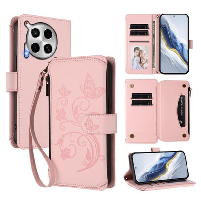 Butterfly Love Flower Multi-card Zipper Wallet Leather Phone Case, For Tecno Camon 30 4G / 5G, For Tecno Spark 20 Pro+ 4G, For Tecno Spark GO 2024 4G / 20 4G, For Tecno Pova 5 Pro 5G, For Tecno Pova Neo 3, For Tecno Pova 5, For Tecno Camon 20 Premier 5...