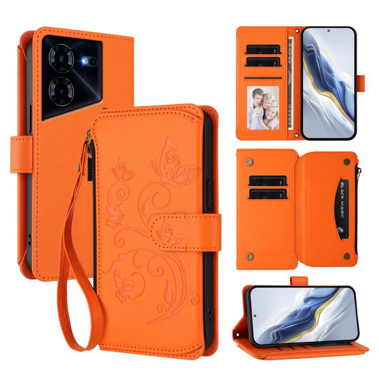 Butterfly Love Flower Multi-card Zipper Wallet Leather Phone Case, For Tecno Camon 30 4G / 5G, For Tecno Spark 20 Pro+ 4G, For Tecno Spark GO 2024 4G / 20 4G, For Tecno Pova 5 Pro 5G, For Tecno Pova Neo 3, For Tecno Pova 5, For Tecno Camon 20 Premier 5...
