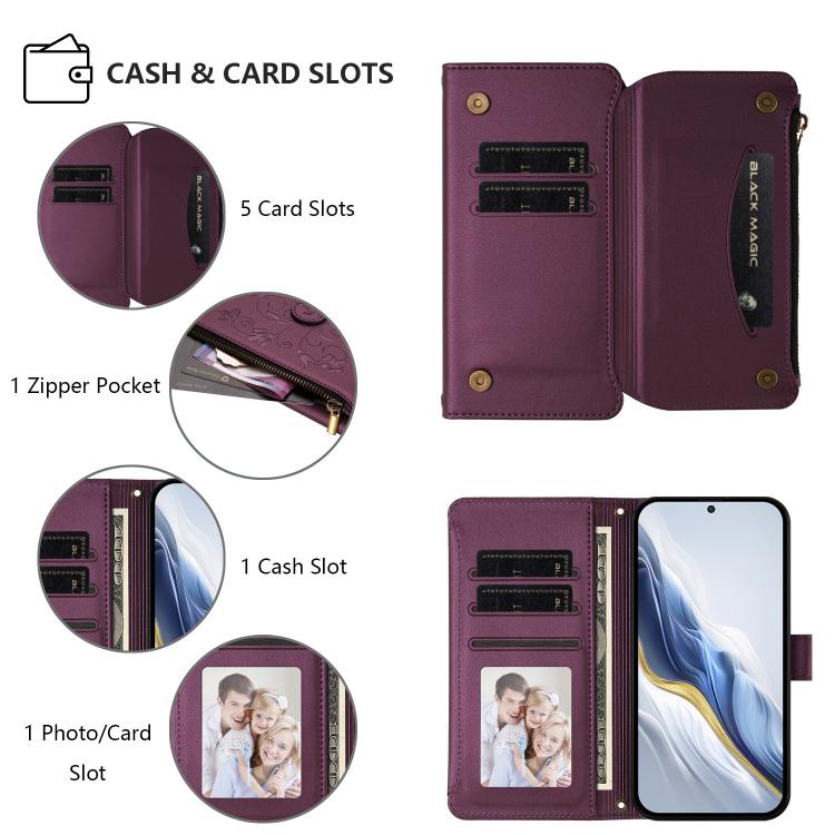 Butterfly Love Flower Multi-card Zipper Wallet Leather Phone Case, For Tecno Pova 4 Pro, For Tecno Pova 4, For Tecno Pova Neo 2, For Tecno Spark GO 2022 / 8C / 9, For Tecno Spark 9T / 9 Pro, For Tecno Camon 19 / 19 Pro 5G, For Tecno Pova 3