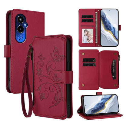 Butterfly Love Flower Multi-card Zipper Wallet Leather Phone Case, For Tecno Pova 4 Pro, For Tecno Pova 4, For Tecno Pova Neo 2, For Tecno Spark GO 2022 / 8C / 9, For Tecno Spark 9T / 9 Pro, For Tecno Camon 19 / 19 Pro 5G, For Tecno Pova 3