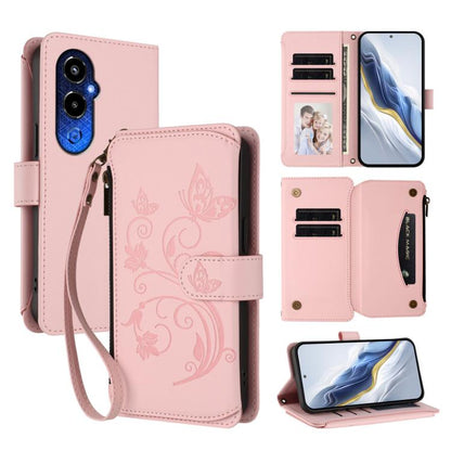Butterfly Love Flower Multi-card Zipper Wallet Leather Phone Case, For Tecno Pova 4 Pro, For Tecno Pova 4, For Tecno Pova Neo 2, For Tecno Spark GO 2022 / 8C / 9, For Tecno Spark 9T / 9 Pro, For Tecno Camon 19 / 19 Pro 5G, For Tecno Pova 3