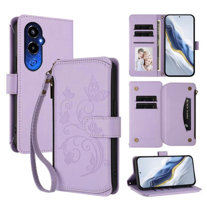 Butterfly Love Flower Multi-card Zipper Wallet Leather Phone Case, For Tecno Pova 4 Pro, For Tecno Pova 4, For Tecno Pova Neo 2, For Tecno Spark GO 2022 / 8C / 9, For Tecno Spark 9T / 9 Pro, For Tecno Camon 19 / 19 Pro 5G, For Tecno Pova 3