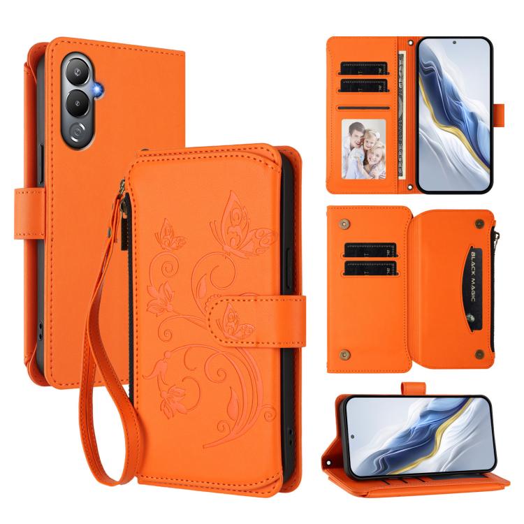 Butterfly Love Flower Multi-card Zipper Wallet Leather Phone Case, For Tecno Pova 4 Pro, For Tecno Pova 4, For Tecno Pova Neo 2, For Tecno Spark GO 2022 / 8C / 9, For Tecno Spark 9T / 9 Pro, For Tecno Camon 19 / 19 Pro 5G, For Tecno Pova 3