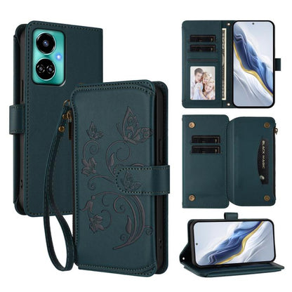 Butterfly Love Flower Multi-card Zipper Wallet Leather Phone Case, For Tecno Pova 4 Pro, For Tecno Pova 4, For Tecno Pova Neo 2, For Tecno Spark GO 2022 / 8C / 9, For Tecno Spark 9T / 9 Pro, For Tecno Camon 19 / 19 Pro 5G, For Tecno Pova 3