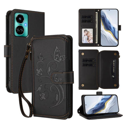 Butterfly Love Flower Multi-card Zipper Wallet Leather Phone Case, For Tecno Pova 4 Pro, For Tecno Pova 4, For Tecno Pova Neo 2, For Tecno Spark GO 2022 / 8C / 9, For Tecno Spark 9T / 9 Pro, For Tecno Camon 19 / 19 Pro 5G, For Tecno Pova 3