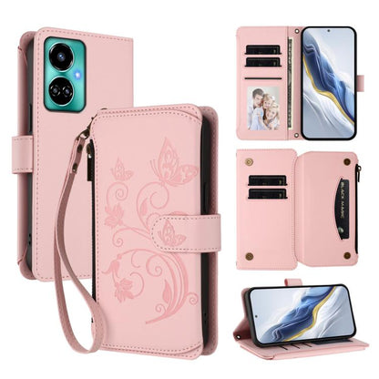 Butterfly Love Flower Multi-card Zipper Wallet Leather Phone Case, For Tecno Pova 4 Pro, For Tecno Pova 4, For Tecno Pova Neo 2, For Tecno Spark GO 2022 / 8C / 9, For Tecno Spark 9T / 9 Pro, For Tecno Camon 19 / 19 Pro 5G, For Tecno Pova 3
