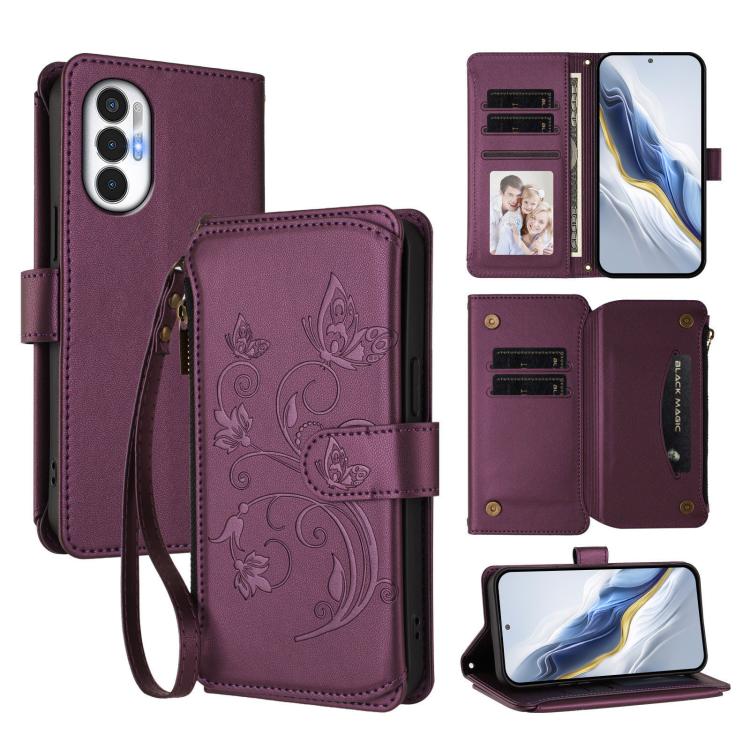 Butterfly Love Flower Multi-card Zipper Wallet Leather Phone Case, For Tecno Pova 4 Pro, For Tecno Pova 4, For Tecno Pova Neo 2, For Tecno Spark GO 2022 / 8C / 9, For Tecno Spark 9T / 9 Pro, For Tecno Camon 19 / 19 Pro 5G, For Tecno Pova 3