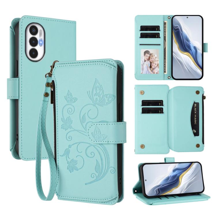 Butterfly Love Flower Multi-card Zipper Wallet Leather Phone Case, For Tecno Pova 4 Pro, For Tecno Pova 4, For Tecno Pova Neo 2, For Tecno Spark GO 2022 / 8C / 9, For Tecno Spark 9T / 9 Pro, For Tecno Camon 19 / 19 Pro 5G, For Tecno Pova 3