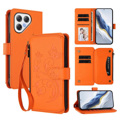 Butterfly Love Flower Multi-card Zipper Wallet Leather Phone Case, For Tecno Camon 50 Pro 4G, For Tecno Camon 50 4G, For Tecno Spark Slim 5G, For Tecno Camon 40 Pro 4G, For Tecno Spark 40 4G, For Tecno Pova 7 4G, For Tecno Spark GO 2025 / 1S           ...