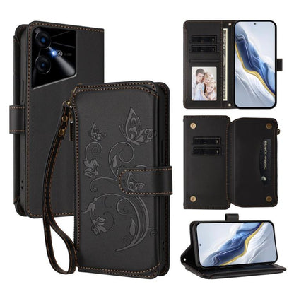 Butterfly Love Flower Multi-card Zipper Wallet Leather Phone Case, For Tecno Camon 30 4G / 5G, For Tecno Spark 20 Pro+ 4G, For Tecno Spark GO 2024 4G / 20 4G, For Tecno Pova 5 Pro 5G, For Tecno Pova Neo 3, For Tecno Pova 5, For Tecno Camon 20 Premier 5...