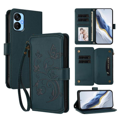 Butterfly Love Flower Multi-card Zipper Wallet Leather Phone Case, For Tecno Pova 4 Pro, For Tecno Pova 4, For Tecno Pova Neo 2, For Tecno Spark GO 2022 / 8C / 9, For Tecno Spark 9T / 9 Pro, For Tecno Camon 19 / 19 Pro 5G, For Tecno Pova 3