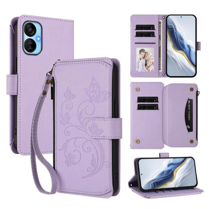 Butterfly Love Flower Multi-card Zipper Wallet Leather Phone Case, For Tecno Pova 4 Pro, For Tecno Pova 4, For Tecno Pova Neo 2, For Tecno Spark GO 2022 / 8C / 9, For Tecno Spark 9T / 9 Pro, For Tecno Camon 19 / 19 Pro 5G, For Tecno Pova 3