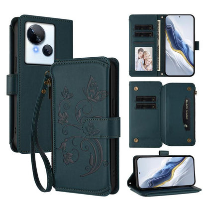 Butterfly Love Flower Multi-card Zipper Wallet Leather Phone Case, For Tecno Camon 30 4G / 5G, For Tecno Spark 20 Pro+ 4G, For Tecno Spark GO 2024 4G / 20 4G, For Tecno Pova 5 Pro 5G, For Tecno Pova Neo 3, For Tecno Pova 5, For Tecno Camon 20 Premier 5...