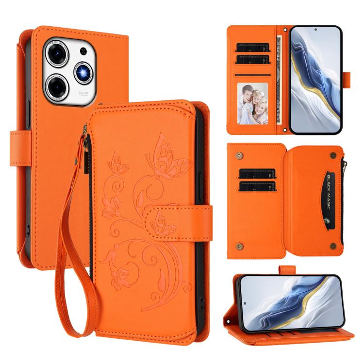 Butterfly Love Flower Multi-card Zipper Wallet Leather Phone Case, For Tecno Spark 30 Pro 4G, For Tecno Spark 30 5G / Pova 6 Neo 5G, For Tecno Spark 30 4G, For Tecno Spark GO 5G 2025 / Hot 60i 4G, For Tecno Spark 30C 4G, For Tecno Spark 20 Pro 5G      ...