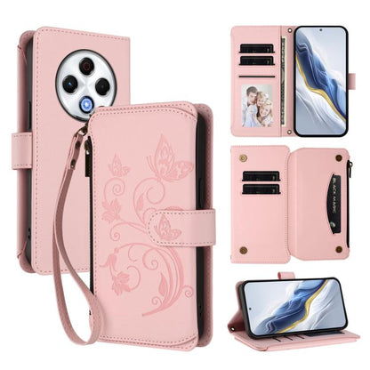 Butterfly Love Flower Multi-card Zipper Wallet Leather Phone Case, For Tecno Spark 30 Pro 4G, For Tecno Spark 30 5G / Pova 6 Neo 5G, For Tecno Spark 30 4G, For Tecno Spark GO 5G 2025 / Hot 60i 4G, For Tecno Spark 30C 4G, For Tecno Spark 20 Pro 5G      ...