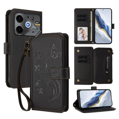 Butterfly Love Flower Multi-card Zipper Wallet Leather Phone Case, For Tecno Spark 30 Pro 4G, For Tecno Spark 30 5G / Pova 6 Neo 5G, For Tecno Spark 30 4G, For Tecno Spark GO 5G 2025 / Hot 60i 4G, For Tecno Spark 30C 4G, For Tecno Spark 20 Pro 5G      ...