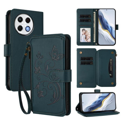 Butterfly Love Flower Multi-card Zipper Wallet Leather Phone Case, For Tecno Spark 30 Pro 4G, For Tecno Spark 30 5G / Pova 6 Neo 5G, For Tecno Spark 30 4G, For Tecno Spark GO 5G 2025 / Hot 60i 4G, For Tecno Spark 30C 4G, For Tecno Spark 20 Pro 5G      ...