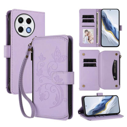 Butterfly Love Flower Multi-card Zipper Wallet Leather Phone Case, For Tecno Spark 30 Pro 4G, For Tecno Spark 30 5G / Pova 6 Neo 5G, For Tecno Spark 30 4G, For Tecno Spark GO 5G 2025 / Hot 60i 4G, For Tecno Spark 30C 4G, For Tecno Spark 20 Pro 5G      ...