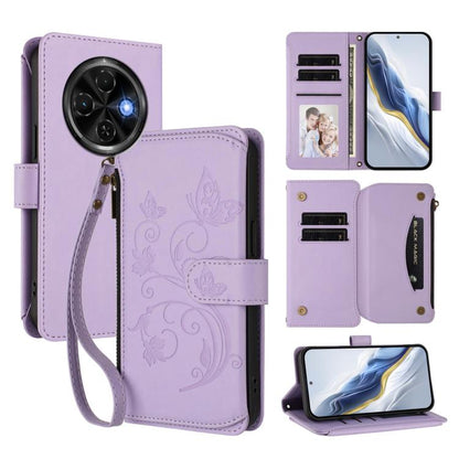 Butterfly Love Flower Multi-card Zipper Wallet Leather Phone Case, For Tecno Spark 30 Pro 4G, For Tecno Spark 30 5G / Pova 6 Neo 5G, For Tecno Spark 30 4G, For Tecno Spark GO 5G 2025 / Hot 60i 4G, For Tecno Spark 30C 4G, For Tecno Spark 20 Pro 5G      ...