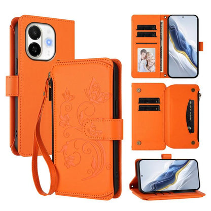 Butterfly Love Flower Multi-card Zipper Wallet Leather Phone Case, For Tecno Camon 50 Pro 4G, For Tecno Camon 50 4G, For Tecno Spark Slim 5G, For Tecno Camon 40 Pro 4G, For Tecno Spark 40 4G, For Tecno Pova 7 4G, For Tecno Spark GO 2025 / 1S           ...