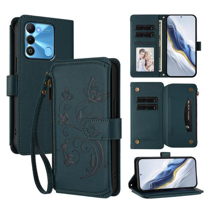 Butterfly Love Flower Multi-card Zipper Wallet Leather Phone Case, For Tecno Pova 4 Pro, For Tecno Pova 4, For Tecno Pova Neo 2, For Tecno Spark GO 2022 / 8C / 9, For Tecno Spark 9T / 9 Pro, For Tecno Camon 19 / 19 Pro 5G, For Tecno Pova 3
