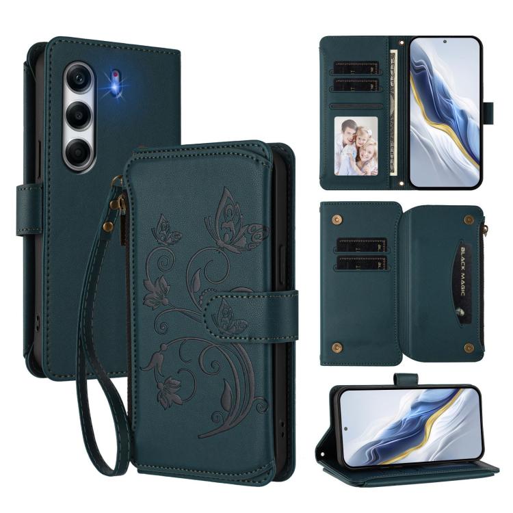 Butterfly Love Flower Multi-card Zipper Wallet Leather Phone Case, For Tecno Camon 50 Pro 4G, For Tecno Camon 50 4G, For Tecno Spark Slim 5G, For Tecno Camon 40 Pro 4G, For Tecno Spark 40 4G, For Tecno Pova 7 4G, For Tecno Spark GO 2025 / 1S           ...