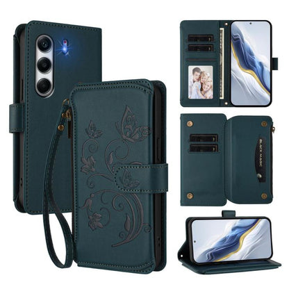 Butterfly Love Flower Multi-card Zipper Wallet Leather Phone Case, For Tecno Camon 50 Pro 4G, For Tecno Camon 50 4G, For Tecno Spark Slim 5G, For Tecno Camon 40 Pro 4G, For Tecno Spark 40 4G, For Tecno Pova 7 4G, For Tecno Spark GO 2025 / 1S           ...