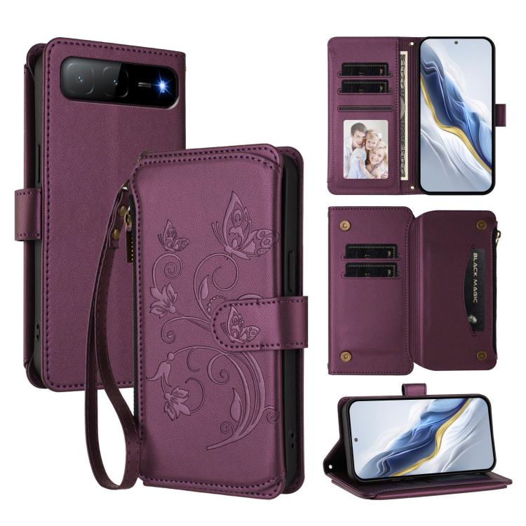 Butterfly Love Flower Multi-card Zipper Wallet Leather Phone Case, For Tecno Spark 30 Pro 4G, For Tecno Spark 30 5G / Pova 6 Neo 5G, For Tecno Spark 30 4G, For Tecno Spark GO 5G 2025 / Hot 60i 4G, For Tecno Spark 30C 4G, For Tecno Spark 20 Pro 5G      ...