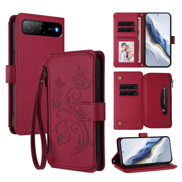 Butterfly Love Flower Multi-card Zipper Wallet Leather Phone Case, For Tecno Spark 30 Pro 4G, For Tecno Spark 30 5G / Pova 6 Neo 5G, For Tecno Spark 30 4G, For Tecno Spark GO 5G 2025 / Hot 60i 4G, For Tecno Spark 30C 4G, For Tecno Spark 20 Pro 5G      ...