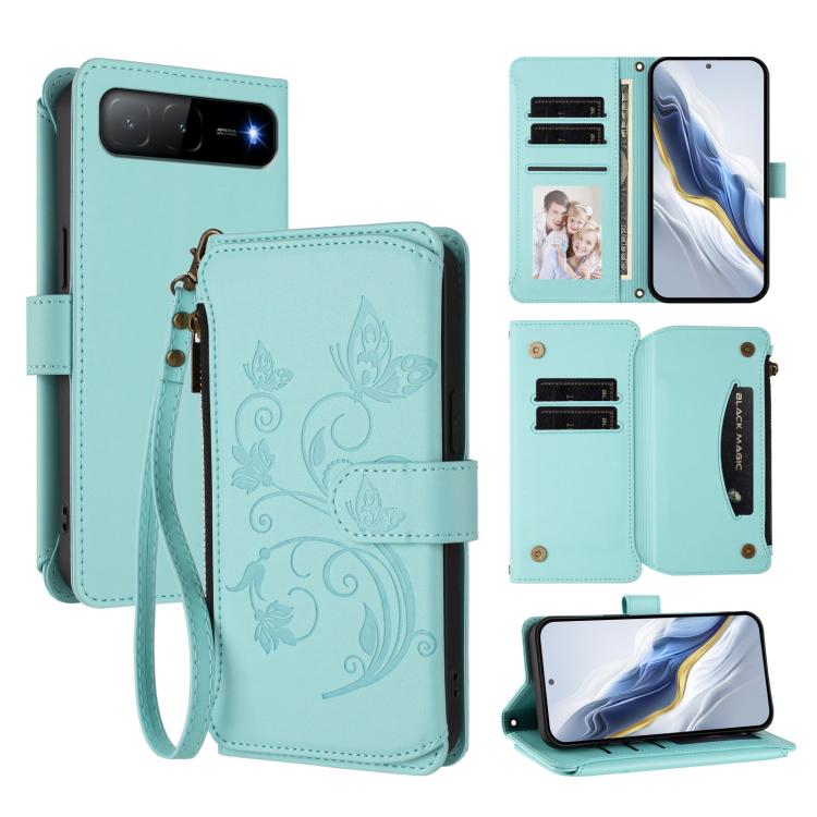 Butterfly Love Flower Multi-card Zipper Wallet Leather Phone Case, For Tecno Spark 30 Pro 4G, For Tecno Spark 30 5G / Pova 6 Neo 5G, For Tecno Spark 30 4G, For Tecno Spark GO 5G 2025 / Hot 60i 4G, For Tecno Spark 30C 4G, For Tecno Spark 20 Pro 5G      ...