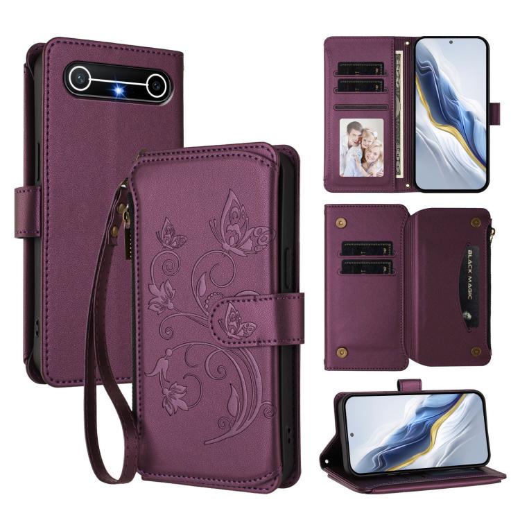 Butterfly Love Flower Multi-card Zipper Wallet Leather Phone Case, For Tecno Camon 50 Pro 4G, For Tecno Camon 50 4G, For Tecno Spark Slim 5G, For Tecno Camon 40 Pro 4G, For Tecno Spark 40 4G, For Tecno Pova 7 4G, For Tecno Spark GO 2025 / 1S           ...