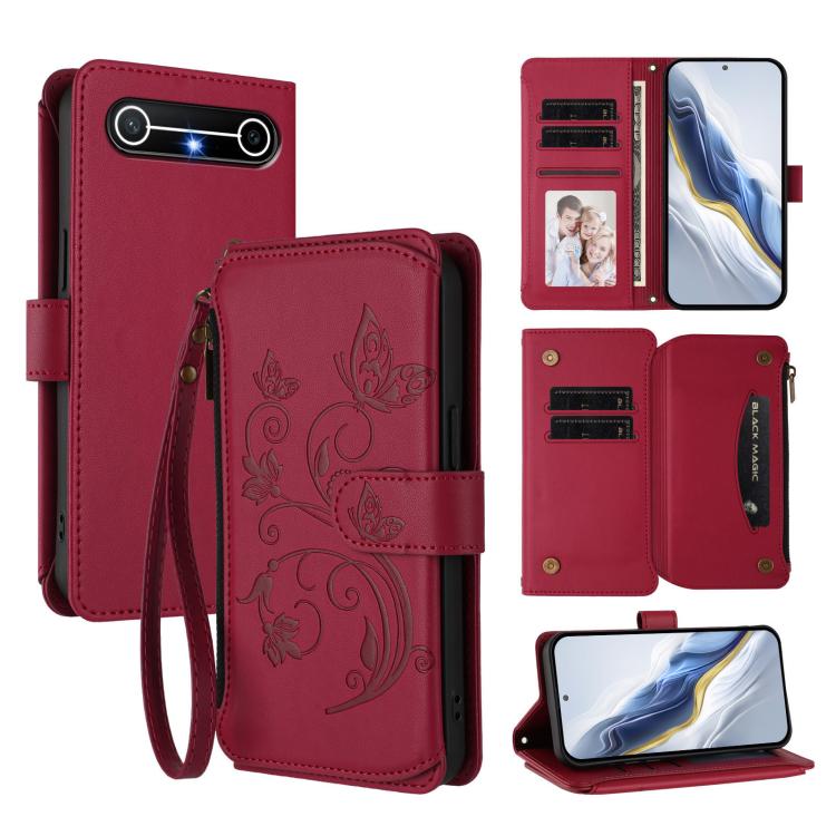 Butterfly Love Flower Multi-card Zipper Wallet Leather Phone Case, For Tecno Camon 50 Pro 4G, For Tecno Camon 50 4G, For Tecno Spark Slim 5G, For Tecno Camon 40 Pro 4G, For Tecno Spark 40 4G, For Tecno Pova 7 4G, For Tecno Spark GO 2025 / 1S           ...