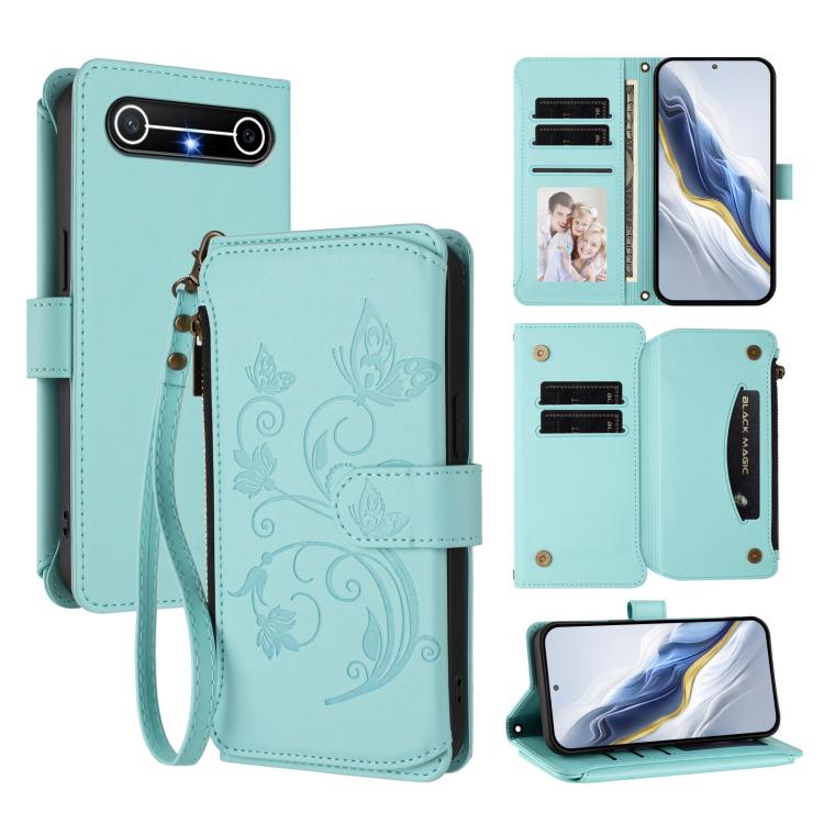 Butterfly Love Flower Multi-card Zipper Wallet Leather Phone Case, For Tecno Camon 50 Pro 4G, For Tecno Camon 50 4G, For Tecno Spark Slim 5G, For Tecno Camon 40 Pro 4G, For Tecno Spark 40 4G, For Tecno Pova 7 4G, For Tecno Spark GO 2025 / 1S           ...
