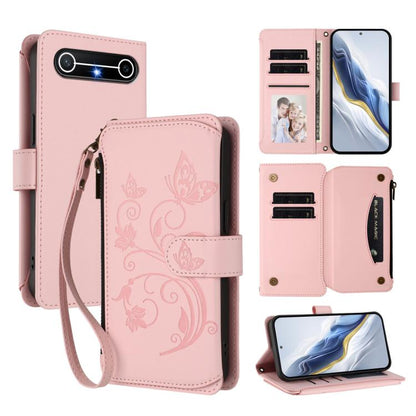 Butterfly Love Flower Multi-card Zipper Wallet Leather Phone Case, For Tecno Camon 50 Pro 4G, For Tecno Camon 50 4G, For Tecno Spark Slim 5G, For Tecno Camon 40 Pro 4G, For Tecno Spark 40 4G, For Tecno Pova 7 4G, For Tecno Spark GO 2025 / 1S           ...