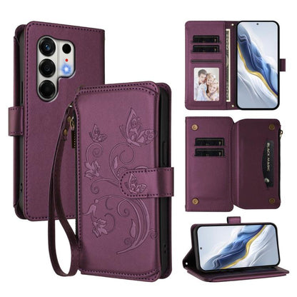 Butterfly Love Flower Multi-card Zipper Wallet Leather Phone Case, For Tecno Camon 50 Pro 4G, For Tecno Camon 50 4G, For Tecno Spark Slim 5G, For Tecno Camon 40 Pro 4G, For Tecno Spark 40 4G, For Tecno Pova 7 4G, For Tecno Spark GO 2025 / 1S           ...