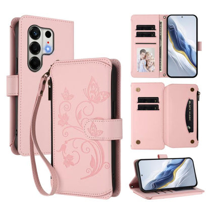 Butterfly Love Flower Multi-card Zipper Wallet Leather Phone Case, For Tecno Camon 50 Pro 4G, For Tecno Camon 50 4G, For Tecno Spark Slim 5G, For Tecno Camon 40 Pro 4G, For Tecno Spark 40 4G, For Tecno Pova 7 4G, For Tecno Spark GO 2025 / 1S           ...
