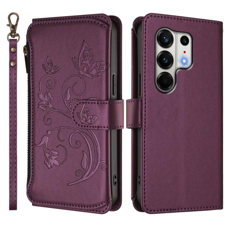 Butterfly Love Flower Multi-card Zipper Wallet Leather Phone Case, For Tecno Camon 50 Pro 4G, For Tecno Camon 50 4G, For Tecno Spark Slim 5G, For Tecno Camon 40 Pro 4G, For Tecno Spark 40 4G, For Tecno Pova 7 4G, For Tecno Spark GO 2025 / 1S           ...