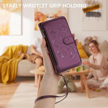 Butterfly Love Flower Multi-card Zipper Wallet Leather Phone Case, For Tecno Camon 50 Pro 4G, For Tecno Camon 50 4G, For Tecno Spark Slim 5G, For Tecno Camon 40 Pro 4G, For Tecno Spark 40 4G, For Tecno Pova 7 4G, For Tecno Spark GO 2025 / 1S           ...