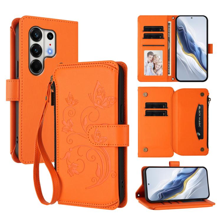 Butterfly Love Flower Multi-card Zipper Wallet Leather Phone Case, For Tecno Camon 50 Pro 4G, For Tecno Camon 50 4G, For Tecno Spark Slim 5G, For Tecno Camon 40 Pro 4G, For Tecno Spark 40 4G, For Tecno Pova 7 4G, For Tecno Spark GO 2025 / 1S           ...