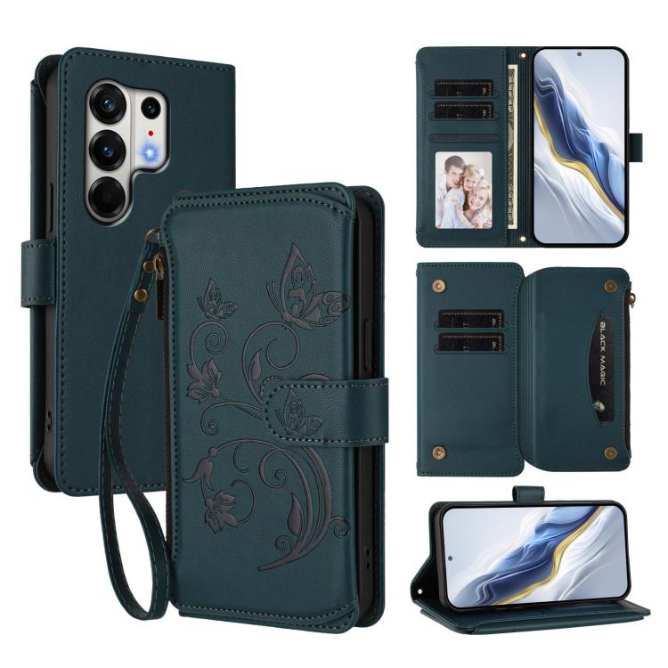 Butterfly Love Flower Multi-card Zipper Wallet Leather Phone Case, For Tecno Camon 50 Pro 4G, For Tecno Camon 50 4G, For Tecno Spark Slim 5G, For Tecno Camon 40 Pro 4G, For Tecno Spark 40 4G, For Tecno Pova 7 4G, For Tecno Spark GO 2025 / 1S           ...