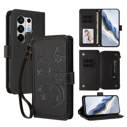 Butterfly Love Flower Multi-card Zipper Wallet Leather Phone Case, For Tecno Camon 50 Pro 4G, For Tecno Camon 50 4G, For Tecno Spark Slim 5G, For Tecno Camon 40 Pro 4G, For Tecno Spark 40 4G, For Tecno Pova 7 4G, For Tecno Spark GO 2025 / 1S           ...