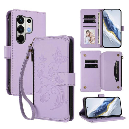 Butterfly Love Flower Multi-card Zipper Wallet Leather Phone Case, For Tecno Camon 50 Pro 4G, For Tecno Camon 50 4G, For Tecno Spark Slim 5G, For Tecno Camon 40 Pro 4G, For Tecno Spark 40 4G, For Tecno Pova 7 4G, For Tecno Spark GO 2025 / 1S           ...